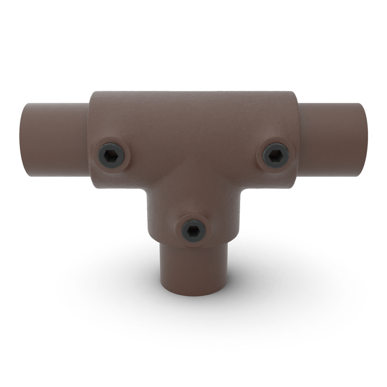 Buiskoppeling Lang T-stuk - vintage bruin-C / 33,7 mm